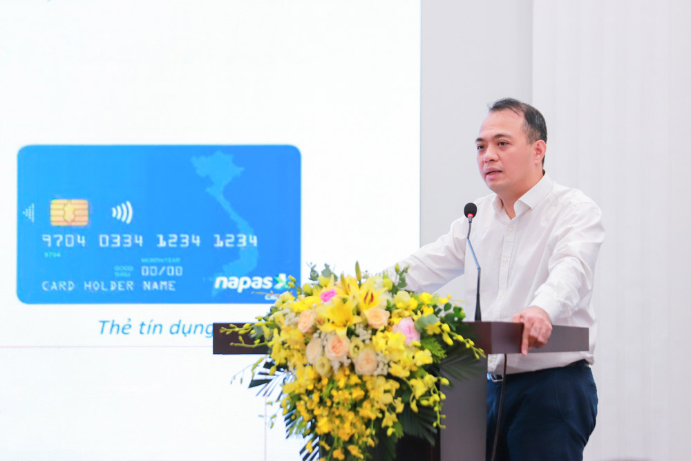 (Ông Nguyễn Đăng Hùng – Phó Tổng giám đốc NAPAS phát biểu tại hội thảo)