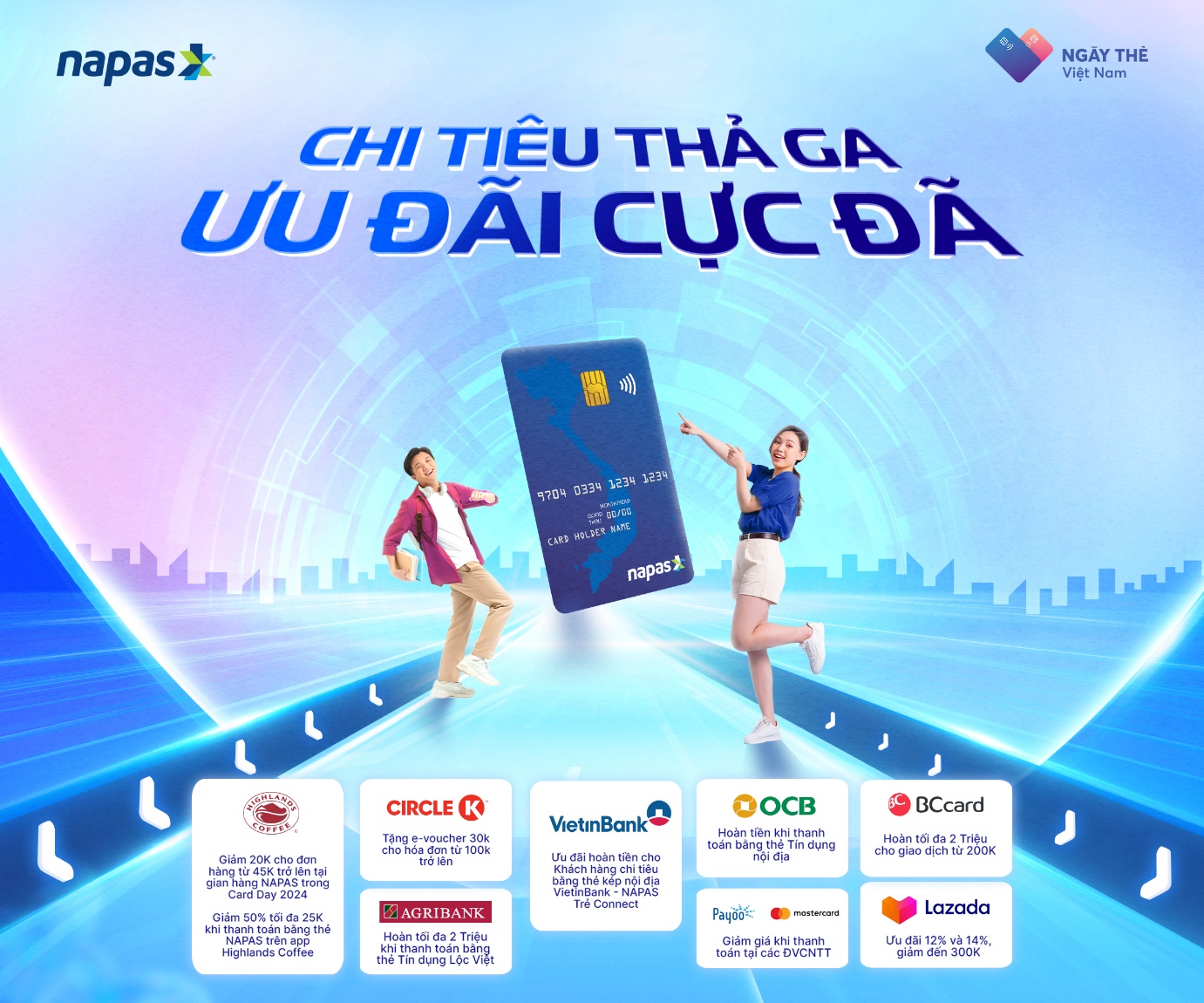 NAPAS phối hợp đối tác “tung” nhiều khuyến mãi khủng tại Ngày thẻ Việt Nam 2024- Ảnh 1. NAPAS phối hợp đối tác “tung” nhiều khuyến mãi khủng tại Ngày thẻ Việt Nam 2024- Ảnh 1.