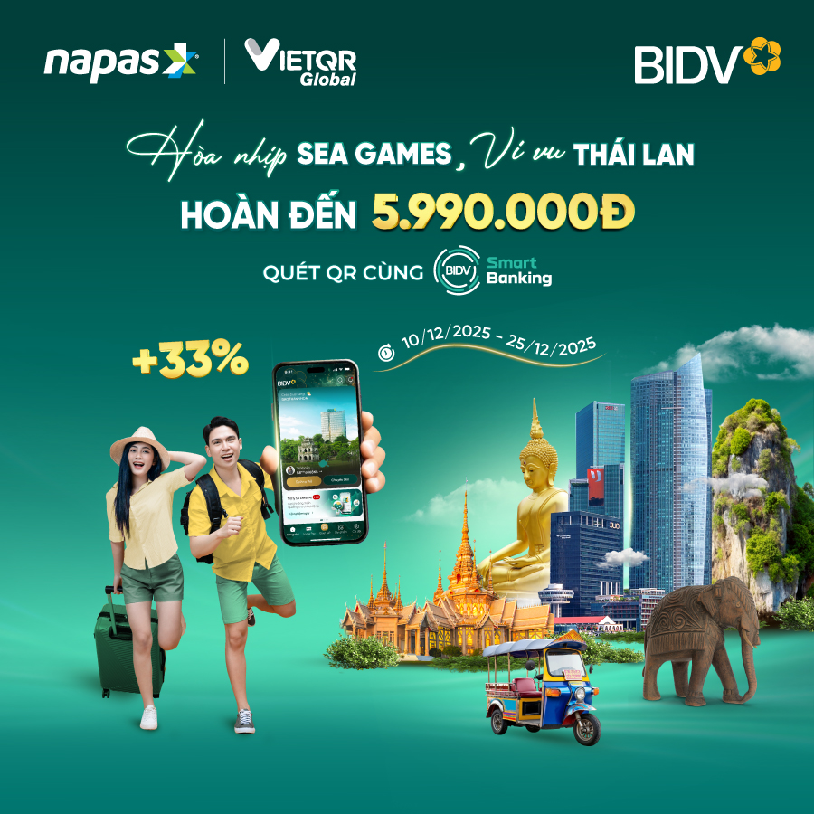 Đến Thái Lan, quét QR tận hưởng ưu đãi hấp dẫn từ NAPAS và BIDV - Ảnh 1.