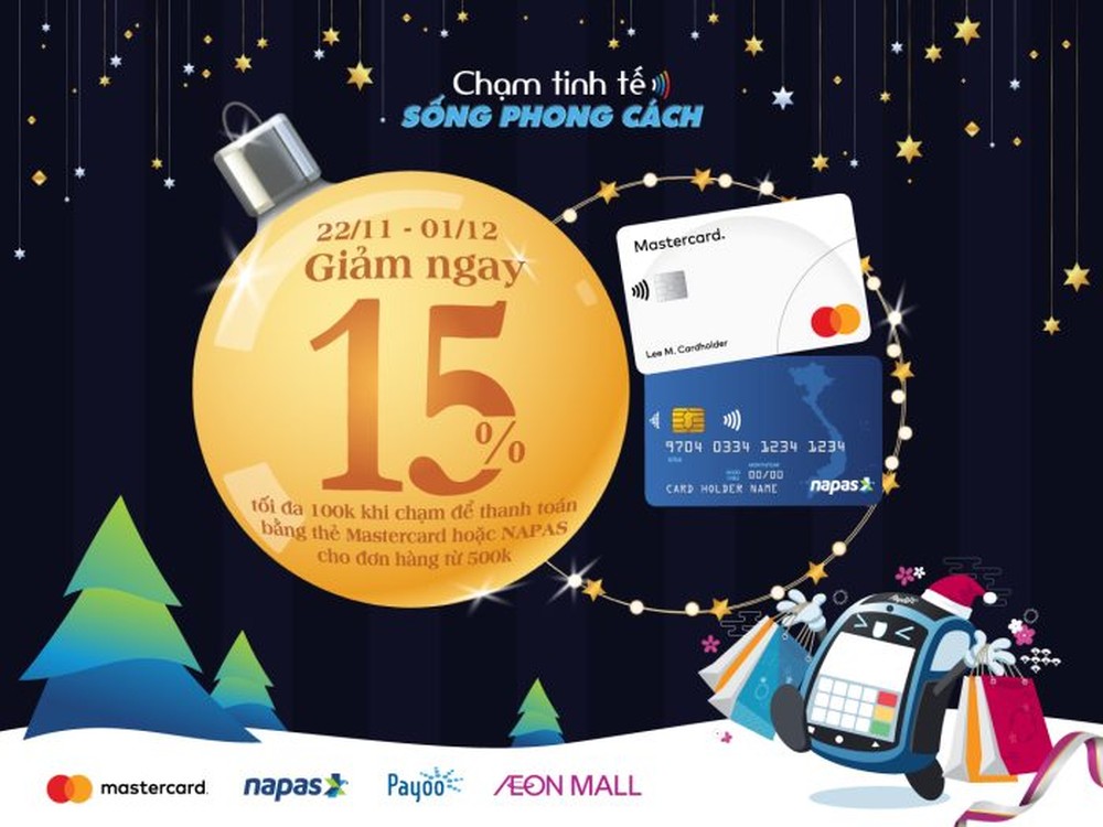 Giảm 15% tại AEON MALL khi thanh toán bằng thẻ NAPAS, MASTERCARD- Ảnh 1.