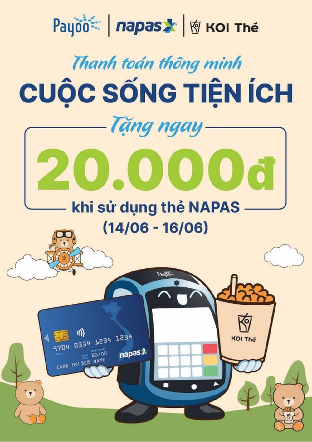 Uống KOI Thé, chạm thẻ NAPAS giảm ngay 20.000VNĐ- Ảnh 1.