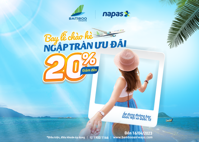 Mua vé máy bay BambooAirways bằng thẻ NAPAS được giảm giá lên đến 20% giá vé vào dịp nghỉ lễ 30/4 -1/5 - Ảnh 1.
