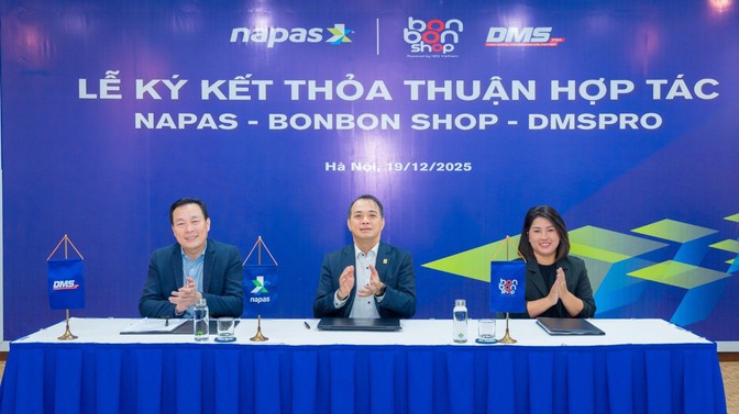 NAPAS hợp tác triển khai dịch vụ thanh toán bằng VIETQRPay cùng bonbon shop và DMSpro