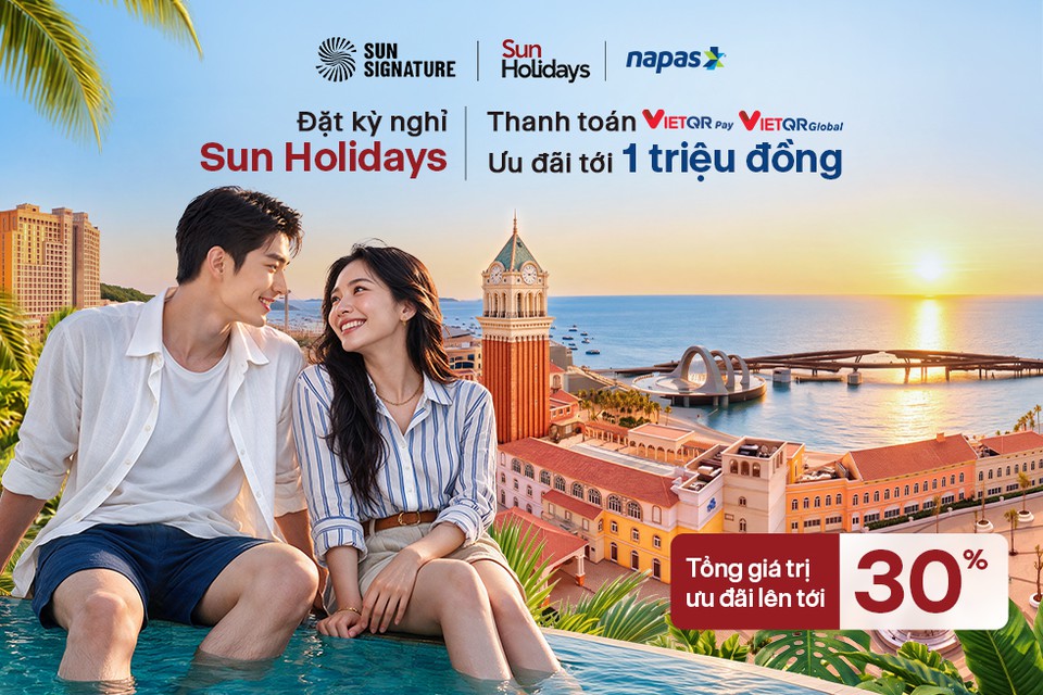 NAPAS - SUNHOLIDAYS: tặng ngay 1 triệu đồng khi thanh toán VIETQRPay- VIETQRGlobal cho kỳ nghỉ cuối năm - Ảnh 1.